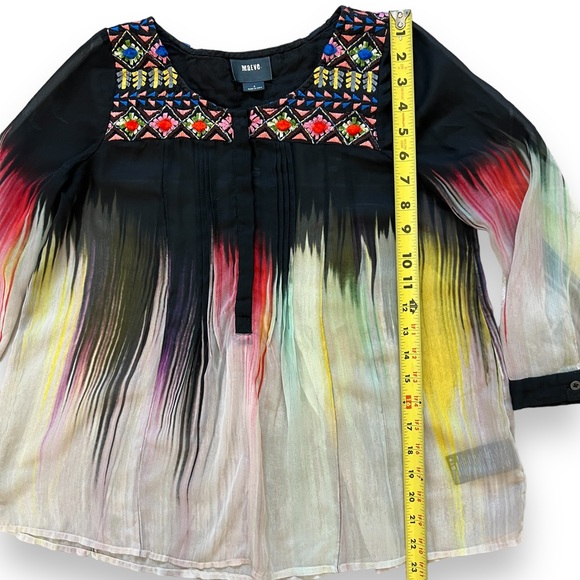 Anthropologie Maeve Splashed Embroidered Peasant Top, Size 0 - Picture 11 of 12